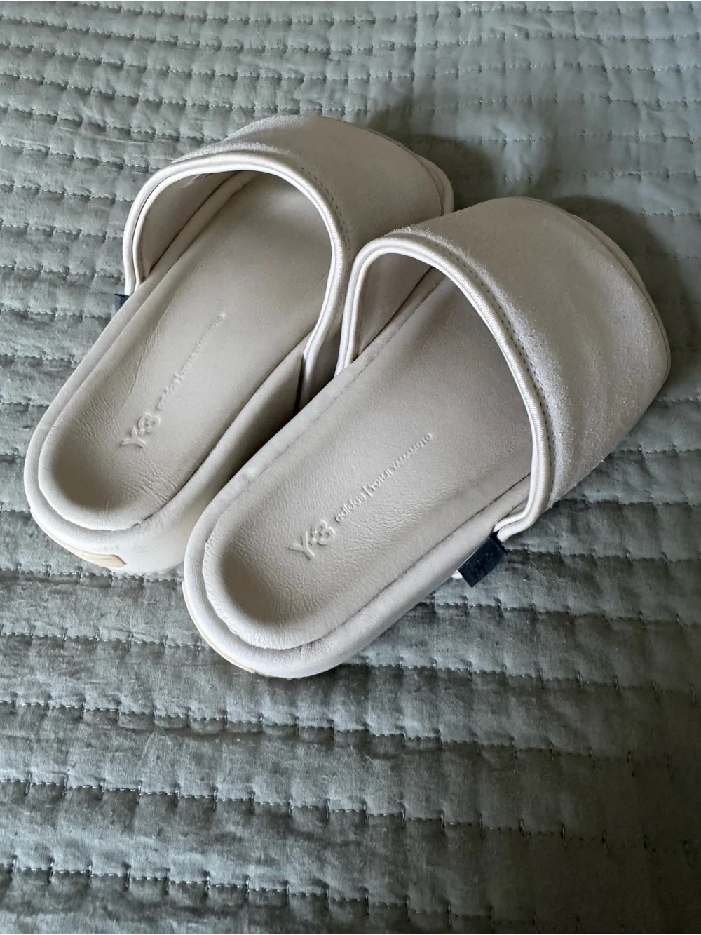 Y-3 Adidas Yohji Yamamoto Suede Platform Slides in orbit grey size 5